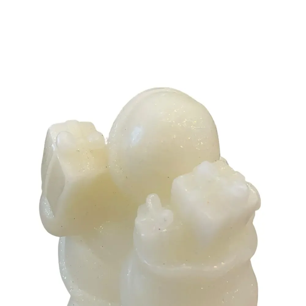 Martha Stewart Santa Flameless Christmas Internal Glow Wax LED Candle Cream New